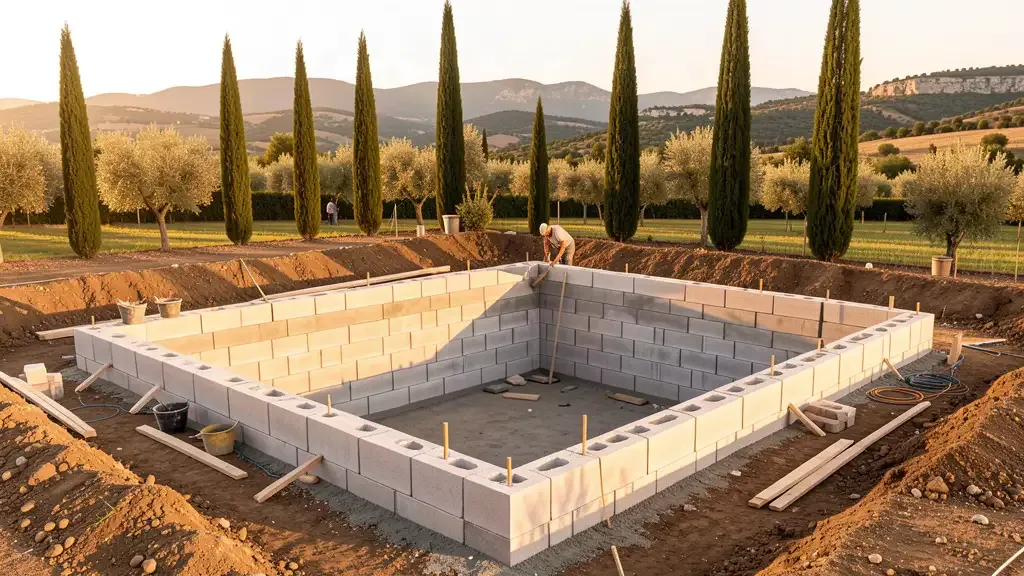 Piscines - chantier {site.name} dans le Vaucluse